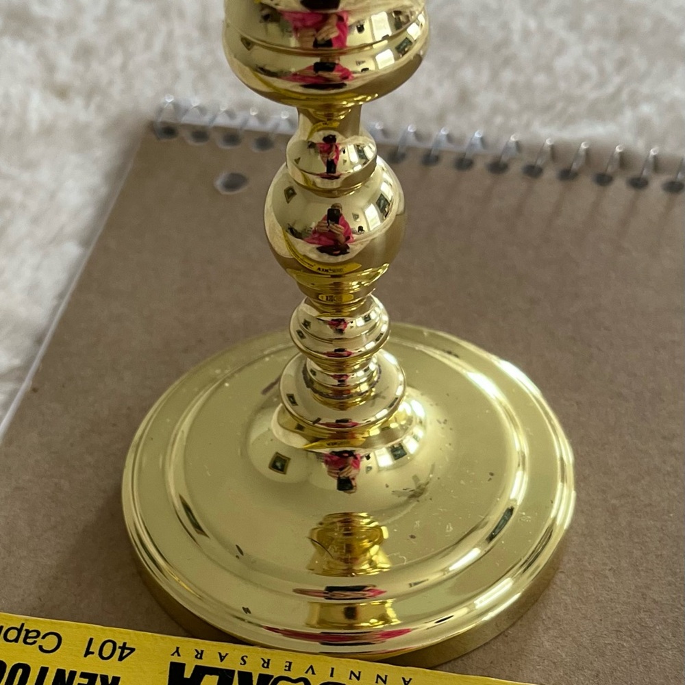 Gold plated Brass Candle Holder - Gold Accent Home Decor - Picture 3 of 8